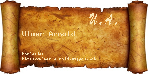 Ulmer Arnold névjegykártya